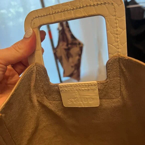 STAUD Shirley Tote Bag Croc Embossed Leather - Picture 4 of 5